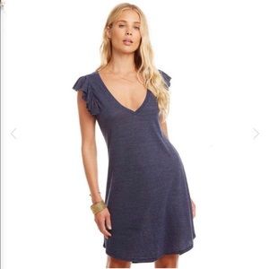 CHASER Flutter-sleeve Hi-Low Shirttail Dress S